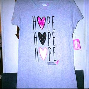 NEW Hope Breast Cancer Support Top Shirt Tee Size S